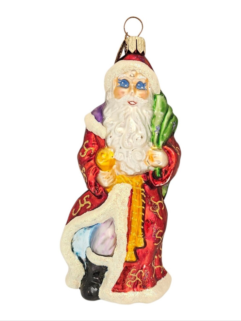 Christopher Radko Ol’ Blue Eyes Santa Vintage Christmas‎ Glass Ornament